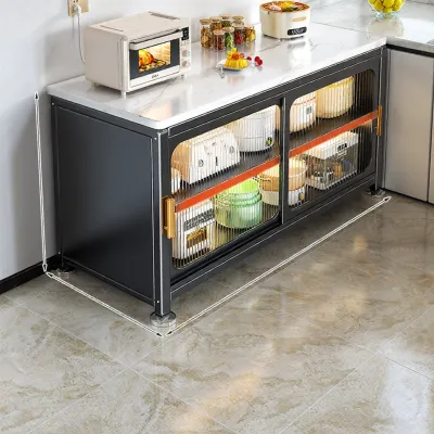 DIBIOU | Steel Multi-level Sliding Door Cabinet Multipurpose Storage for Microwave Oven
