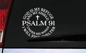 PSALM 91 - "He Is My Refuge and My Fortress" Inspirational Premium Bible Verse Vinyl Sticker