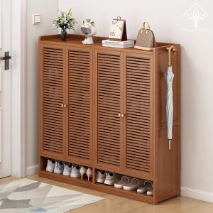 New Multi-layer Sliding Door Shoe Cabinet Simple Storage Home Entrance Hallway Easy-to-Assemble Indoor Stairwell Shoe Rack