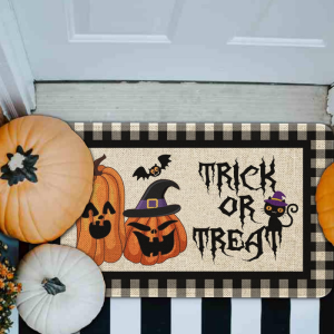 VIKAMA Halloween Happy Welcome Floor Mat Anti-Slip and Anti-Pollution Entryway Floor Mat Indoor Outdoor Carpet Home Decoration