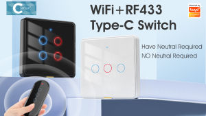 SMATRUL Tuya WiFi suis pintar dinding Wifi suis RF433 pas suis pintar pintar pintar dengan Google Home & Amazon Alexa tmall dua kali ganda akan membuat (sesuai dengan api talian menyesuaikan & tidak Neutral)