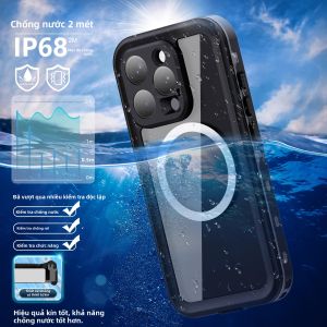 Ốp Điện Thoại Chống Nước Chuyên Nghiệp Shellbox 360 Độ °   Chống Sốc Chống Bụi Đạt Chuẩn IP68 Tương Thích Với iPhone 17 Pro/16/15/14/13 Bảo Vệ Toàn Diện