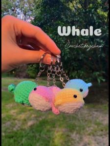 Whale Crochet keychain handmade
