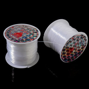 1 Cuộn Dây Nylon Trong Suốt 0.2-0.6mm Dùng Làm Trang Trí Dây Pha Lê Không Co Giãn Dùng Làm Vòng Tay Dụng Cụ Câu Cá Màu Trắng