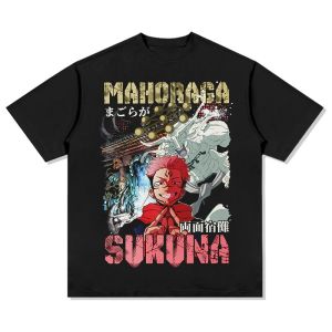 Bandai | Jujutsu Kaisen Ryomen Sukuna Printed Pure Cotton T-shirt 2026 New Mens and Womens Summer Clothing Fashion Casual T-shirt