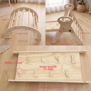 Multifunctional Wooden Balance Climbing Gym Indoor Baby Slide Toy