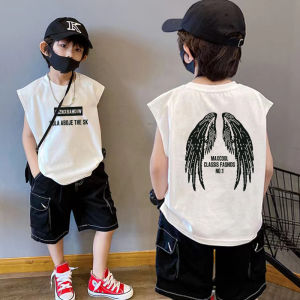 Áo Vest Không Tay Mùa Hè Cho Bé Trai Áo Thun Cotton Phong Cách Hàn Quốc Thời Trang Thường Ngày Không Tay Thời Trang Mùa Hè Cho Bé Trai