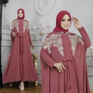 SIGAWA-(COD) Kaftan Wanita Terbaru Murah Inner Menyatu Bahan Ceruty Baby Doll Grade A Bordir Dada