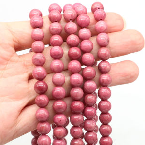 A+ Natural Stone Pink Rhodonite Beads 4 6 8 10mm Round Loose Spacer Beads for Jewelry Making DIY Bracelet Necklace Accessories