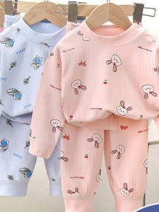 Baby Long Johns Top & Bottom Cotton Boys And Girls Pajamas Childrens Underwear Suit Pure Cotton Homewear Children Thermal Top Thermal Pants