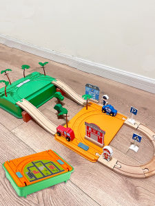Đồ Chơi Xe Lửa Gỗ Lắp Ráp Cho Trẻ Em Đồ Chơi Giáo Dục Cho Bé Trai Quà Tặng Xe Hơi Chạy Trên Đường Ray Đồ Chơi Mô Hình Điện Từ