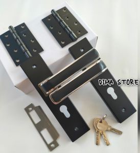 ( Ongkel + Engsel ) Handle Pintu Kamar Rumah Hitam Dop Kotak Minimalis Tarikan Pintu Modern Pegangan Anti Karat Kuat Dan Awet