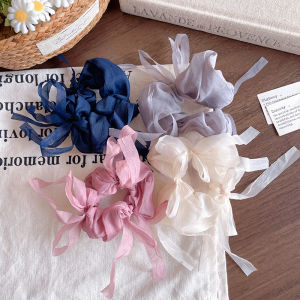 ยางรัดผมผ้าตาข่ายสไตล์นุ่ม รุ่นใหม่ปี 2025 สำหรับผู้หญิง รัดผมหางม้า ไม่ทำลายผม ยางรัดผมสไตล์หรูหรา ดอกไม้รัดผม