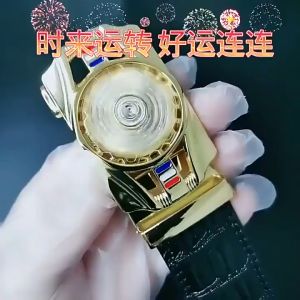 เข็มขัดหนัง Lucky Wheel เข็มขัดหนังผู้ชาย หัวอัตโนมัติ ออโต้ล็อค เข็มขัดหนังยาว รุ่น:P7