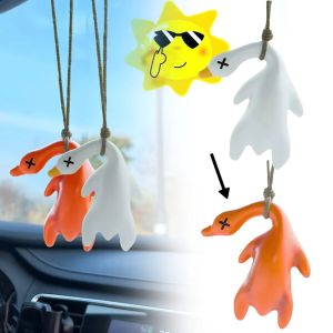 5ชิ้นเป็ดย่างเปลี่ยนสีได้ตลกกับสายคล้องตกแต่งพวงกุญแจรถของขวัญส่วนบุคคลยูวีจี้ห้อยรถยนต์เซ็นเซอร์อุณหภูมิ