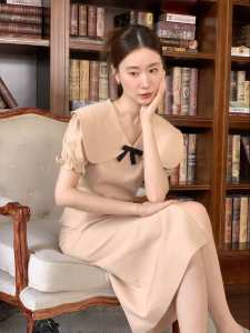 Bộ Áo Cổ Peter Pan Phong Cách Pháp Nữ Elegance Thu
