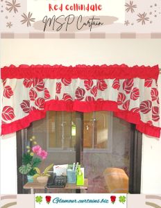glamour curtain msp valance curtain/ valance arko design/ living room curtain/ school window curtain leaves design 1.5m width x30inch length many colors