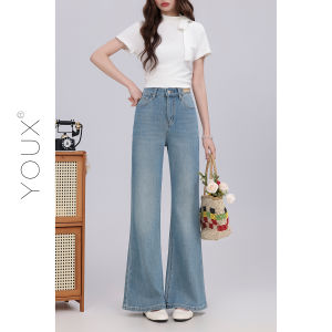 YOUXIANG | Quần Jeans Đùi Dài Cao Cổ Co Giãn Cho Người Thấp
