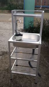 ซิ้งล้างจาน 41x49x120 ซม อ่างล้างจาน อลูมิเนียม ชั้นบน มี ชั้น บน