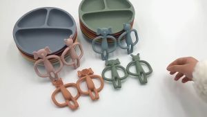 Silicone Textured Elephant Teether 100% Food Grade Silicone Bites Baby Cartoon Teether Toys