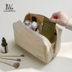 LouisWill Cosmetic Bag Case Portable Travel Toiletry Bags Lightweight RPET Makeup Pouch Handbag Large Capacity Cosmetic Bag Storage Bag for Traveling Business Trip Home Tidy