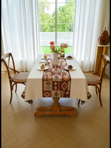 Multi functional Cover Tablecloth Red Blue Floral Polycotton Oil Proof Dual Use Daily Durable Festival Market Adaptable Multi functional Cover Tablecloth
