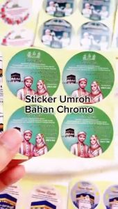 9-15 Cetak Sticker Label Souvenir Naik Haji Stiker Bulat Snack Oleh Oleh Haji Umroh Murah Uk.Besar