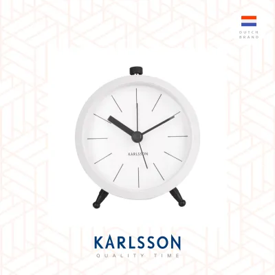 Karlsson Alarm clock Button metal matt white