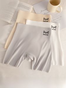 miiow | Womens Safety Pants Ice Silk Flat Angle Shorts Thin Summer Anti Exposure High Waist Nylon Cotton Blend Butt Lifting Underwear