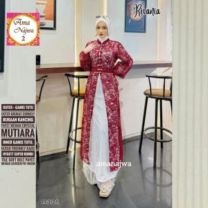A2 SET 2IN1 DRESS RHENY SET DRESS FREE OUTER TERLARIS BEST SELLER DRESS GAMIS MAXI MIDI