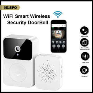 HKStorage doorbell with camera WIFI Doorbell Hd Smart Night Vision Wireless Intercom Doorhole Remote Video Rechargeable Automatic Switchable Permanent Cloud Storage Waterproof 166°Wide Angle
