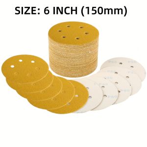 30Pcs 6Inch Sanding Discs Hook and Loop 40 60 80 100 120 150 180 220 320 400600800 Grit Sandpaper for Orbital Sander