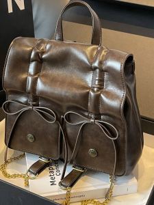 Túi Đeo Vai Hai Dây Dễ Thương Bằng Da PU Dung Tích Lớn Thời Trang Mùa Thu Đông Có Nút Từ Tính Hình Con Bướm Cho Thanh Thiếu Niên Đi Học