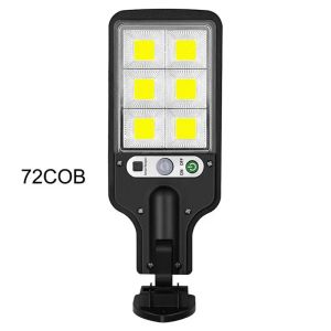 ไฟ LED พลังงานแสงอาทิตย์กลางแจ้ง 72 COB โคมไฟติดผนัง PIR Motion Sensor แสงแดดกันน้ําสวนรั้ว YARD Auto ON/OFF