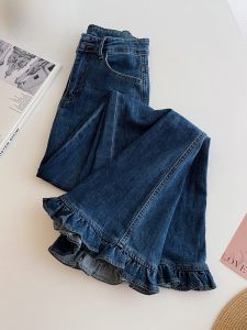 PAIBOLI | Retro Lace High-Waist Straight Leg Loose Fit Flared Jeans