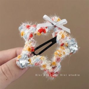 Hot Stars! Autumn Winter Cute Sweet Side Hair Clips Womens Bun Maker Star Hair Accessories Charming Female Hair Grips