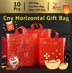 Gift Bag [10pcs] (80) Horizontal Good Fortune New Years Goods Packaging Wedding handbag Plastic Bag Goodies Bag Door Gift Wedding Party 礼物袋礼品袋购物袋.