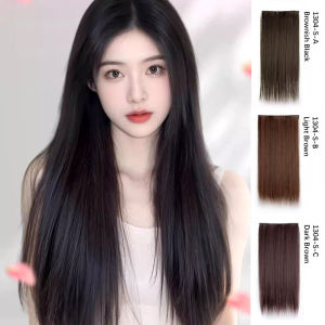 Clip in Hair Extensions Invisible Straight Half Wigs Synthetic Natural Soft Hairpiece