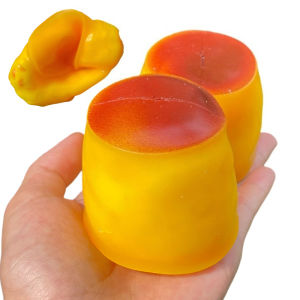 Crunchy Squishy Caramel Pudding Stress Ball Fidget Toys Food-shaped Pudding ASMR Sensory Stress Relief Toys for Adults Gift