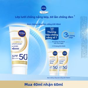 NIVEA | Kem Chống Nắng SPF 50+ Cho Mặt Với Tác Dụng Làm Sáng Và Trắng Da