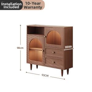 Vintage Style Solid Wood Storage Cabinet Thin Wall Mounted