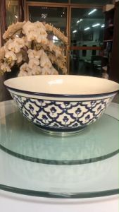 อ่างบัว12นิ้ว กระถางลายคราม อ่างเซรามิคลายไทย