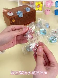 5/10PCS Mini Transparent Fruit Mochi Squishy Stress Relief Toys for Birthday Party Favors Prizes Guest Gifts