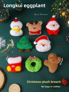 LONGKUI | Christmas Decoration Santa Snowman Wreath Doll Plush Pin Gift
