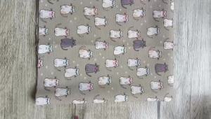 Cotton Linen R Fabric with Cartoon Cat Print Handmade DIY Patchwork Bag Mouth Gold Package Cloth A747