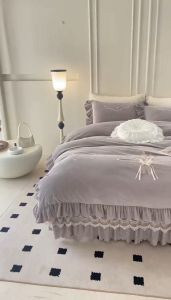 LUXURY ✨ BỘ PHỦ BÈO CHĂN GA GỐI THÊU HOA SANG TRỌNG NHẠP KHẨU CAO CẤP 4 MÓN