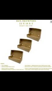 Dus Brownies 22x10 Kraft 310 Gsm Kardus Brownies (Isi 20 Pcs--B11K3)
