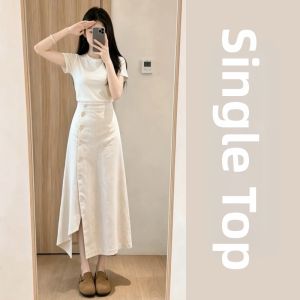 LIRUSHAN | White Short Sleeve Asymmetric Hem Dress Set