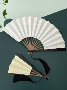 Retro Phong Cách Trung Hoa Quạt Giấy Trống Gấp Thư Pháp Viết Tranh Sử Dụng Hàng Ngày Quạt Bán Hướng Dẫn Sử Dụng Xương Tre Màu Nguyên Chất