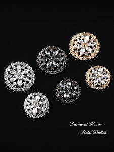 Nút Pha Lê Kim Loại Cao Cấp Thêu Nút Trang Trí Cho Áo Khoác Len Và Da Nút Da Chồn Thắt Lưng Phụ Kiện Nút